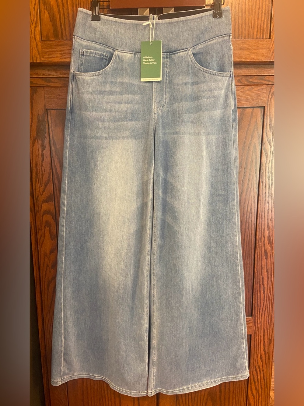 HALARA Light Blue Wide-Leg Jean Pull On Wide elastic waist Lightweight Medium